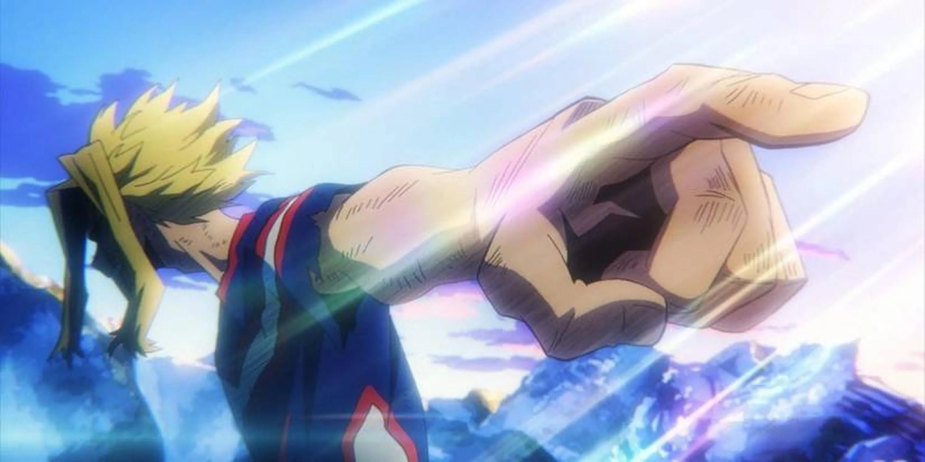 All Might chỉ vào màn hình, gửi gắm thông điệp cuối cùng trong My Hero Academia