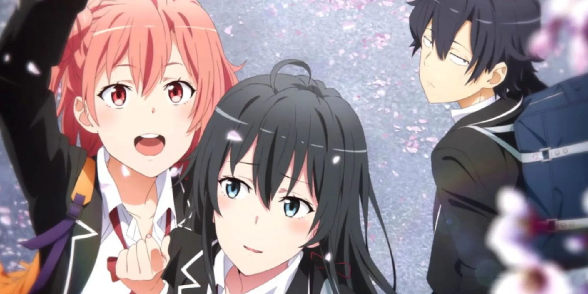 Các nhân vật chính của My Teen Romantic Comedy SNAFU, thể hiện sự phức tạp trong mối quan hệ tuổi học trò.
