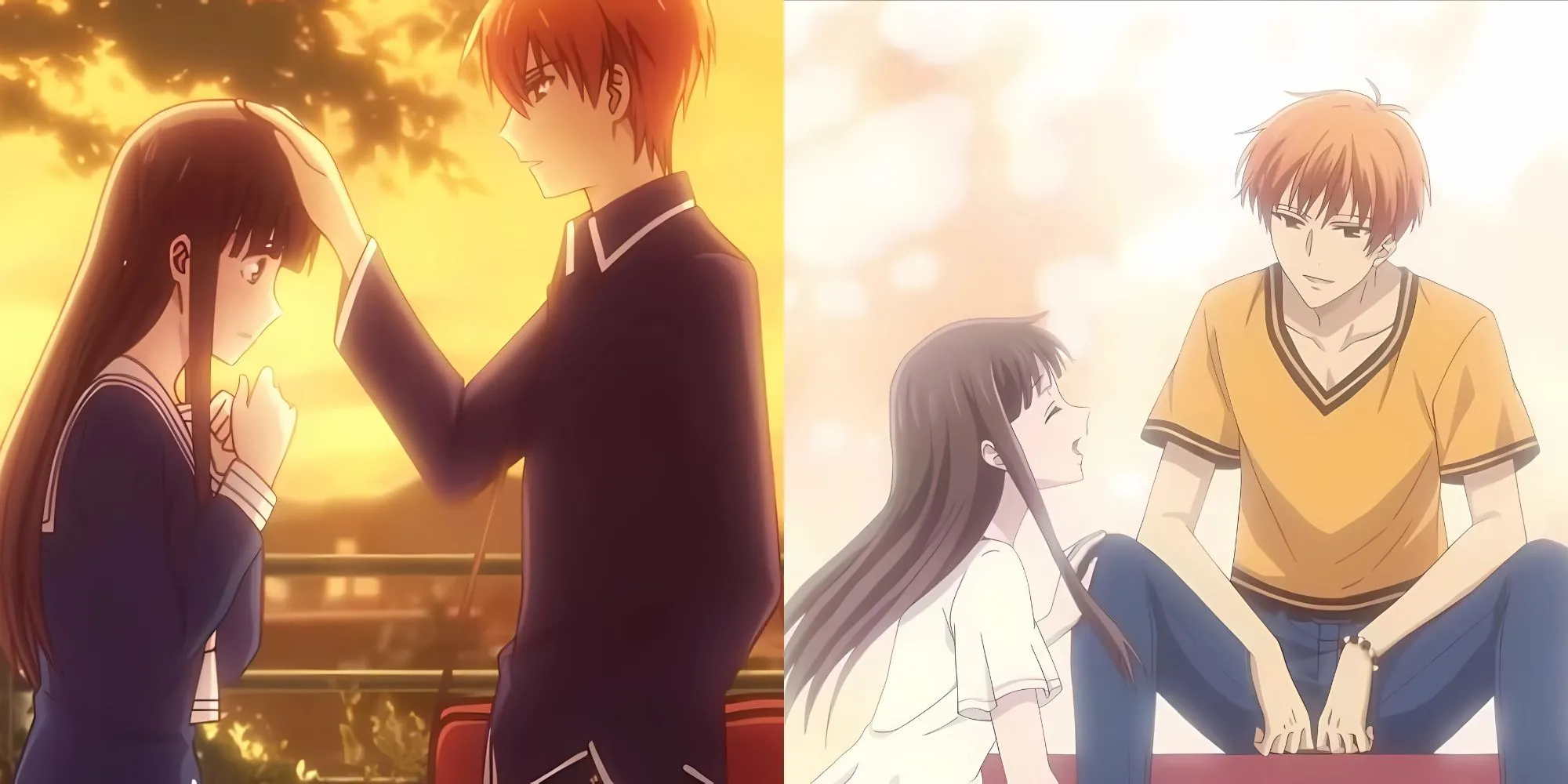 Cặp đôi Kyo Sohma và Tohru Honda với sự đối lập giữa nóng nảy và dịu dàng trong Fruits Basket