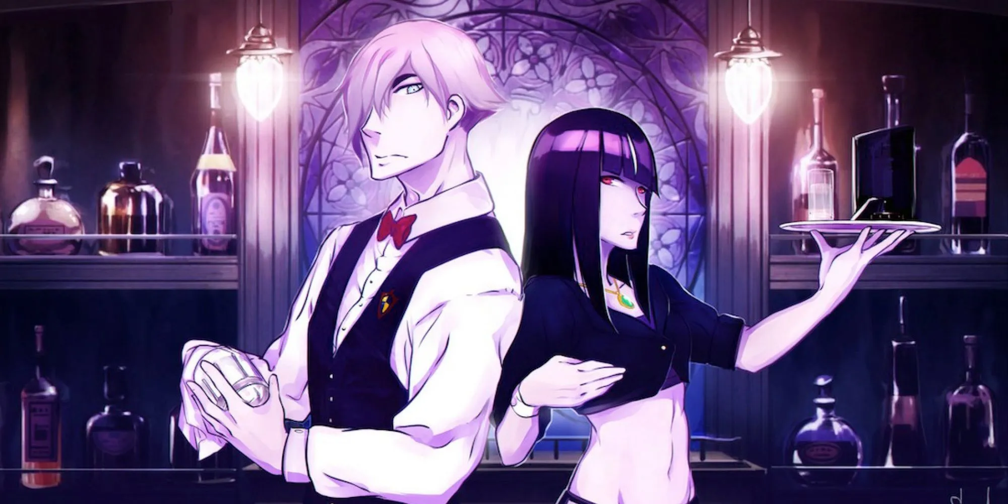 Decim và Chiyuki tại Quindecim trong Death Parade, nơi phán xét linh hồn