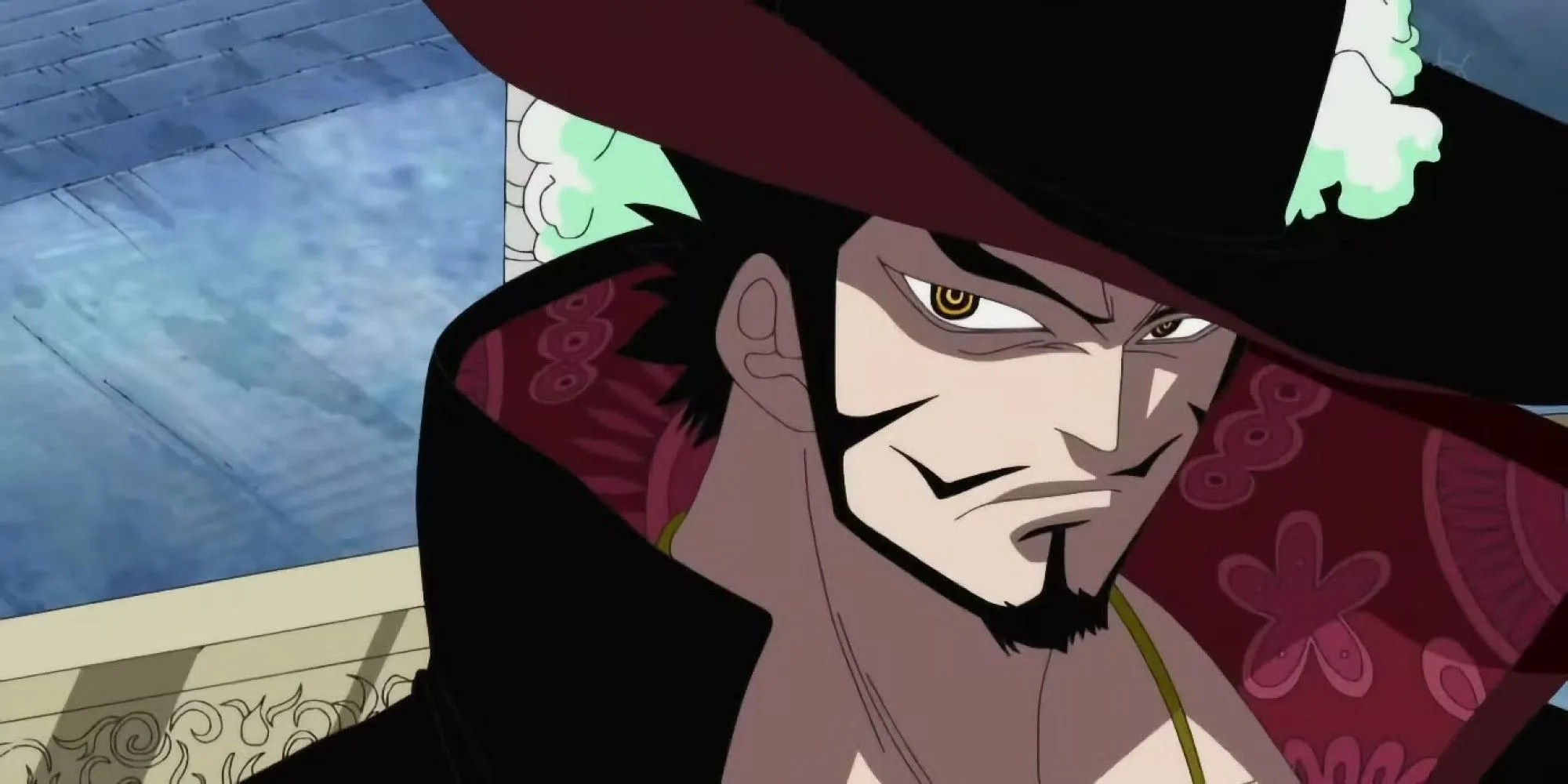 Dracule Mihawk 'Mắt Diều Hâu' cùng thanh Hắc Kiếm Yoru trong One Piece