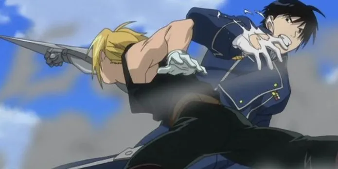 Edward Elric và Roy Mustang, mối quan hệ vừa là cấp dưới vừa có chút cạnh tranh trong Fullmetal Alchemist Brotherhood