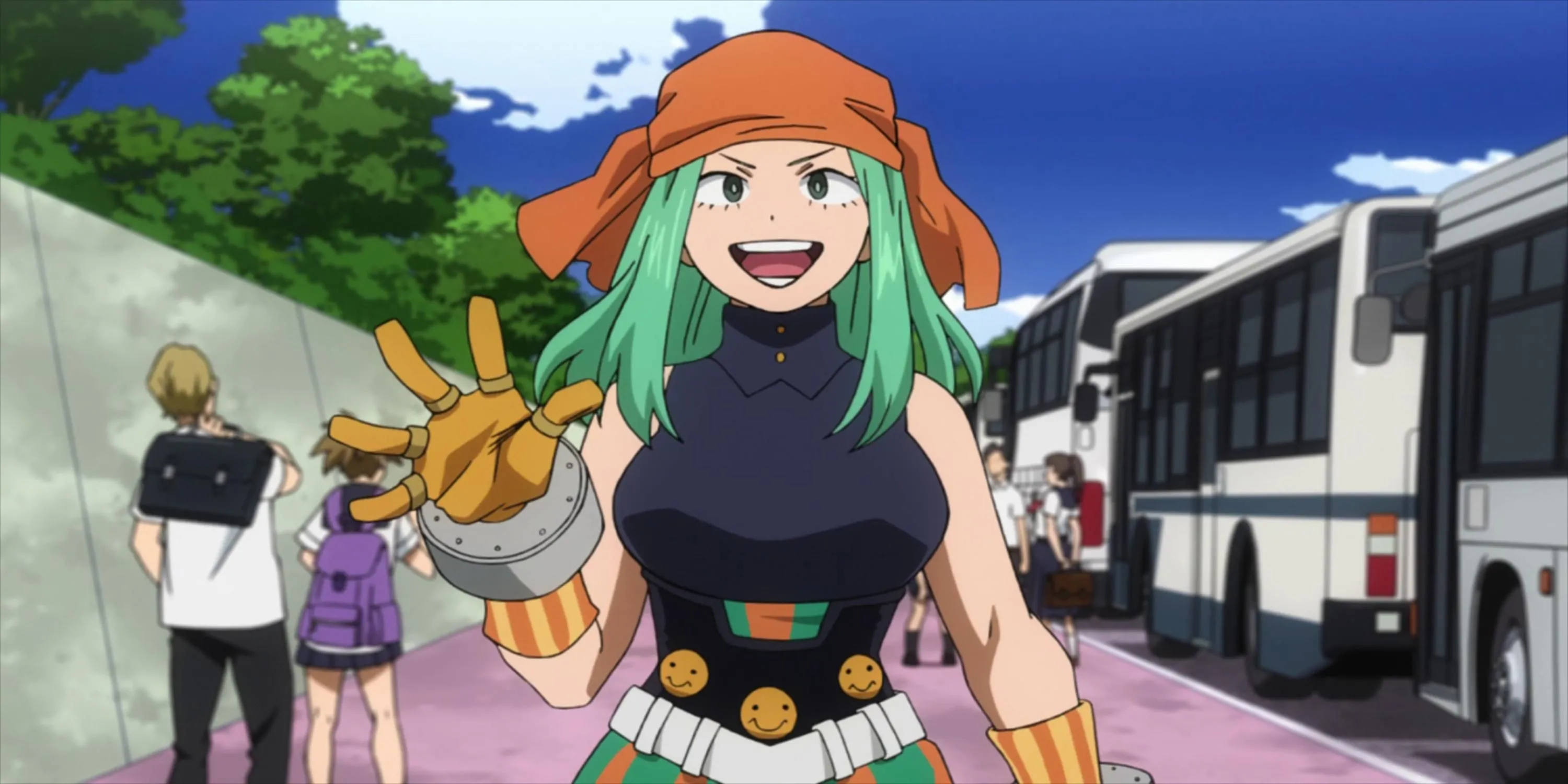 Emi Fukukado, hay Ms. Joke, đang cười trong My Hero Academia