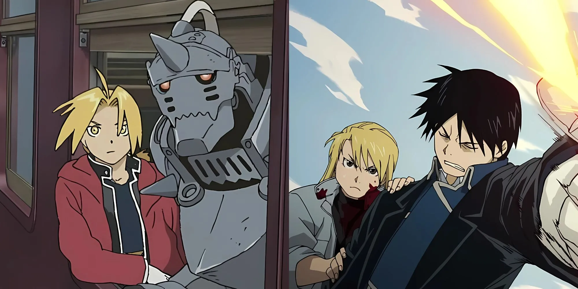 Hai anh em Edward và Alphonse Elric trong Fullmetal Alchemist Brotherhood, biểu tượng của giả kim thuật và hành trình tìm kiếm Hòn đá Triết gia.