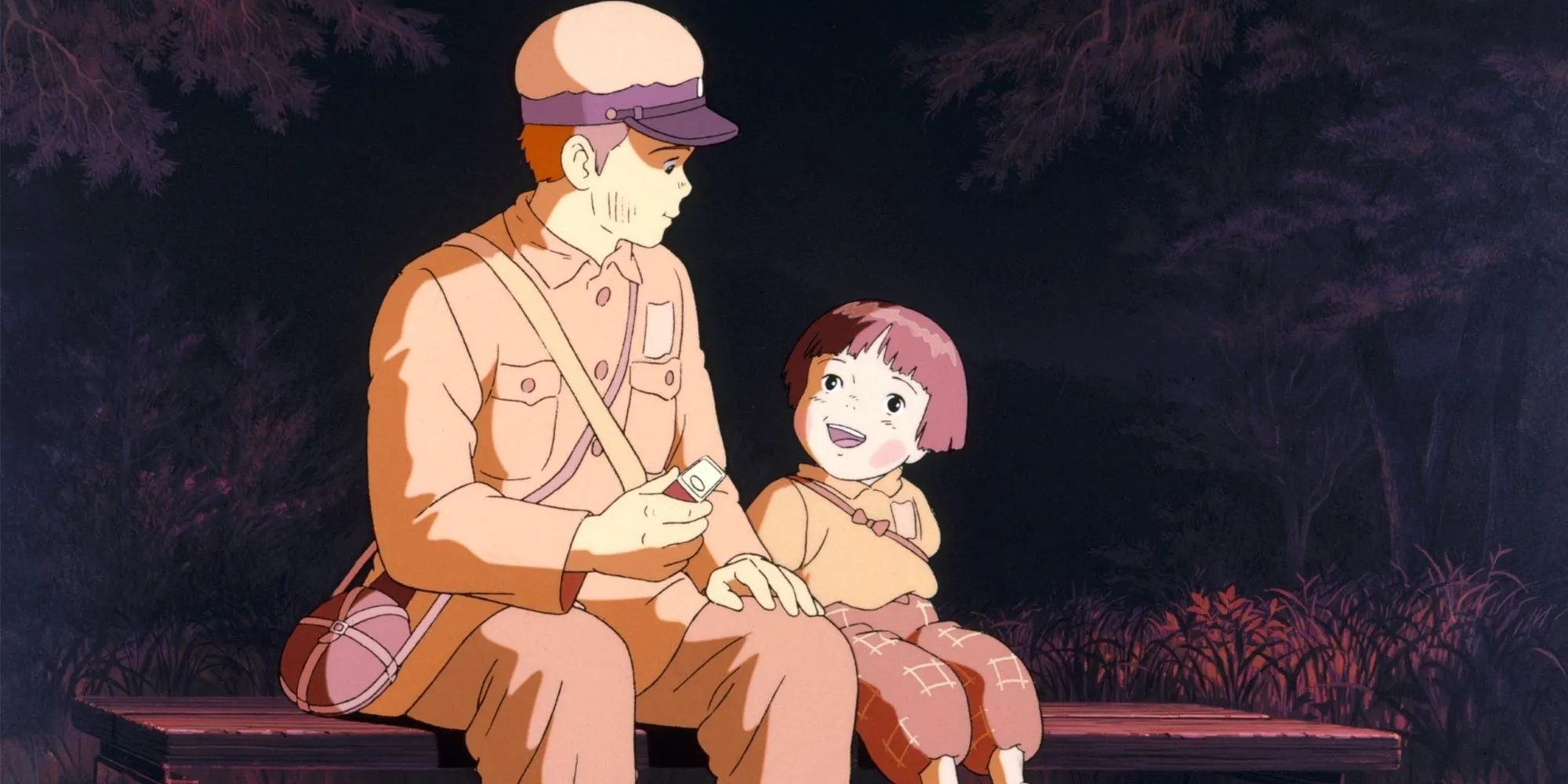 Hai anh em Seita và Setsuko chia sẻ khoảnh khắc bên nhau trong Grave of the Fireflies