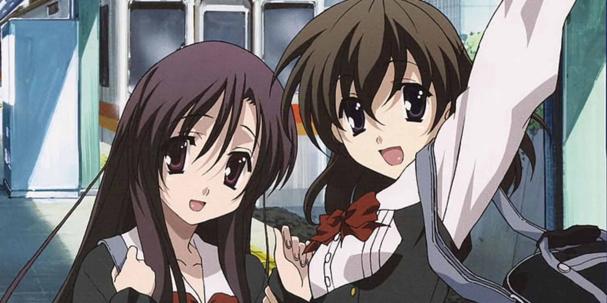 Hai nữ sinh Kotonoha và Sekai trong bộ anime tai tiếng School Days