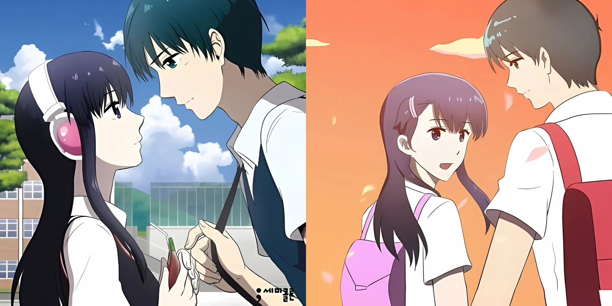 Hình ảnh Baek Ma-ri và Jung Jae-min, nhân vật chính trong Webtoon Orange Marmalade