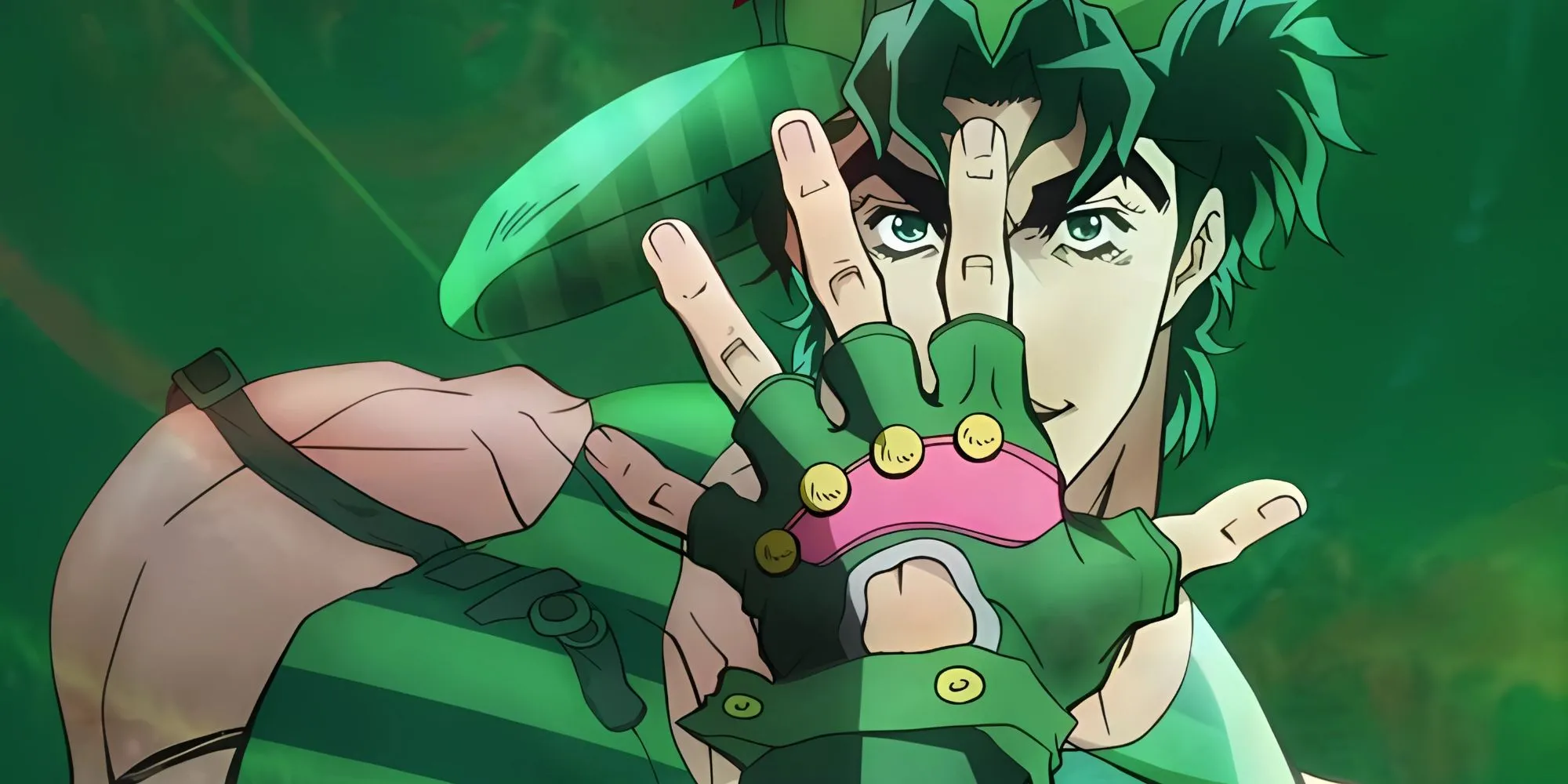Jonathan Joestar thực hiện tư thế che mặt bằng bàn tay, thể hiện sự quý phái trong Phantom Blood