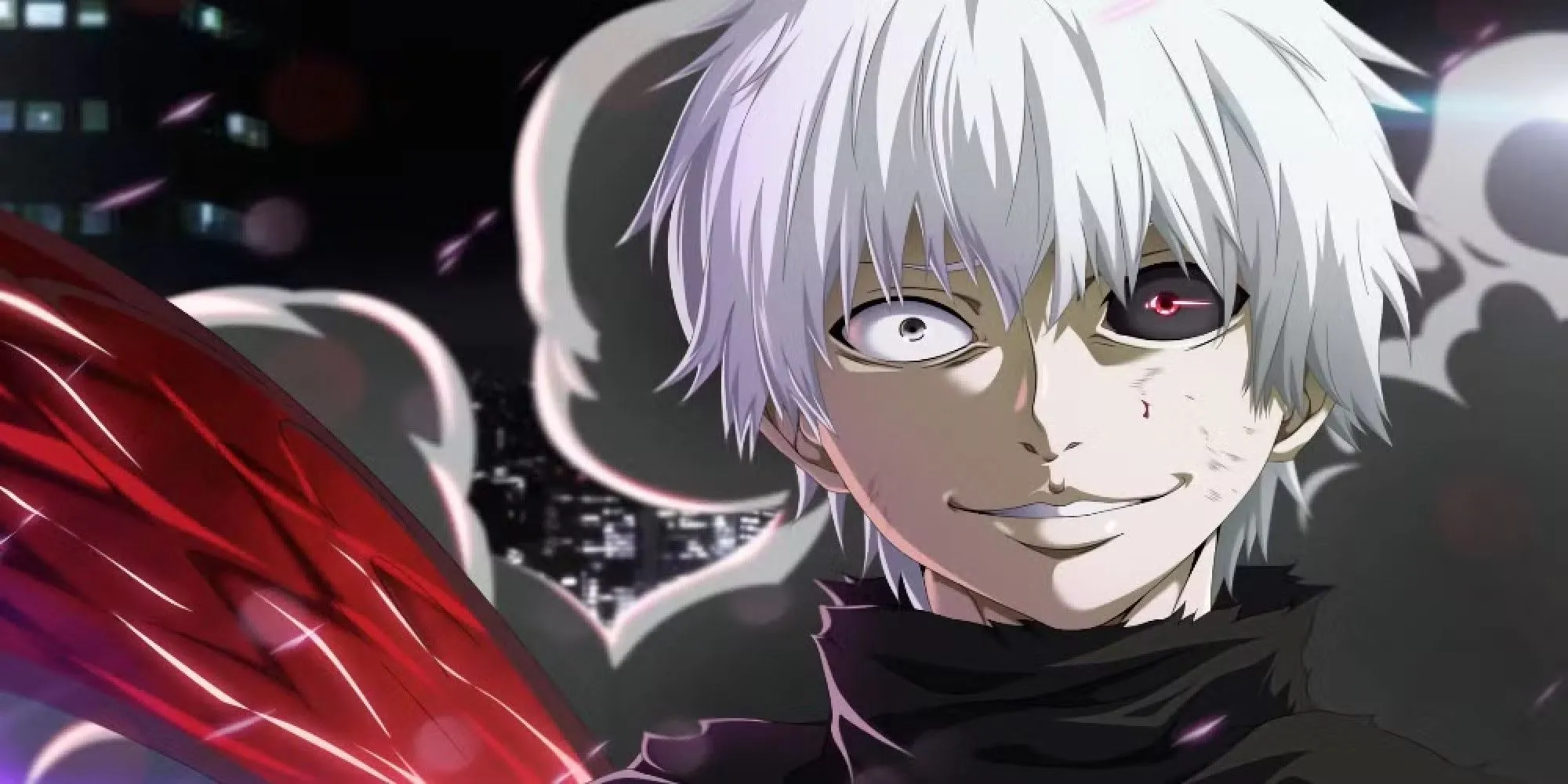 Ken Kaneki từ Tokyo Ghoul, thể hiện sự giằng xé nội tâm