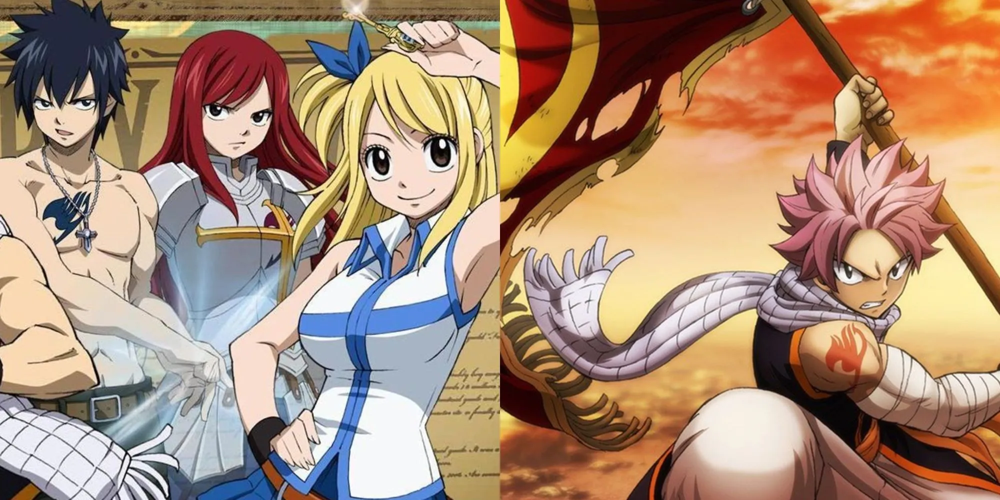Key visual anime Fairy Tail, nhấn mạnh sức mạnh tình bạn của các pháp sư hội Fairy Tail.