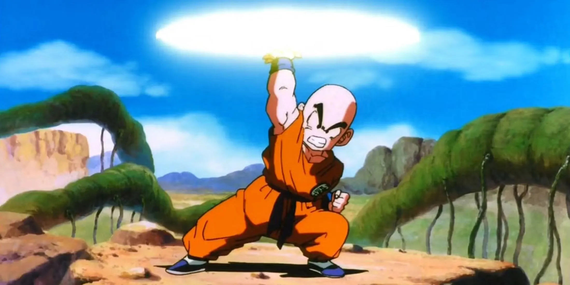 Krillin sử dụng chiêu thức Kienzan (Đĩa Cắt) trong Dragon Ball Z