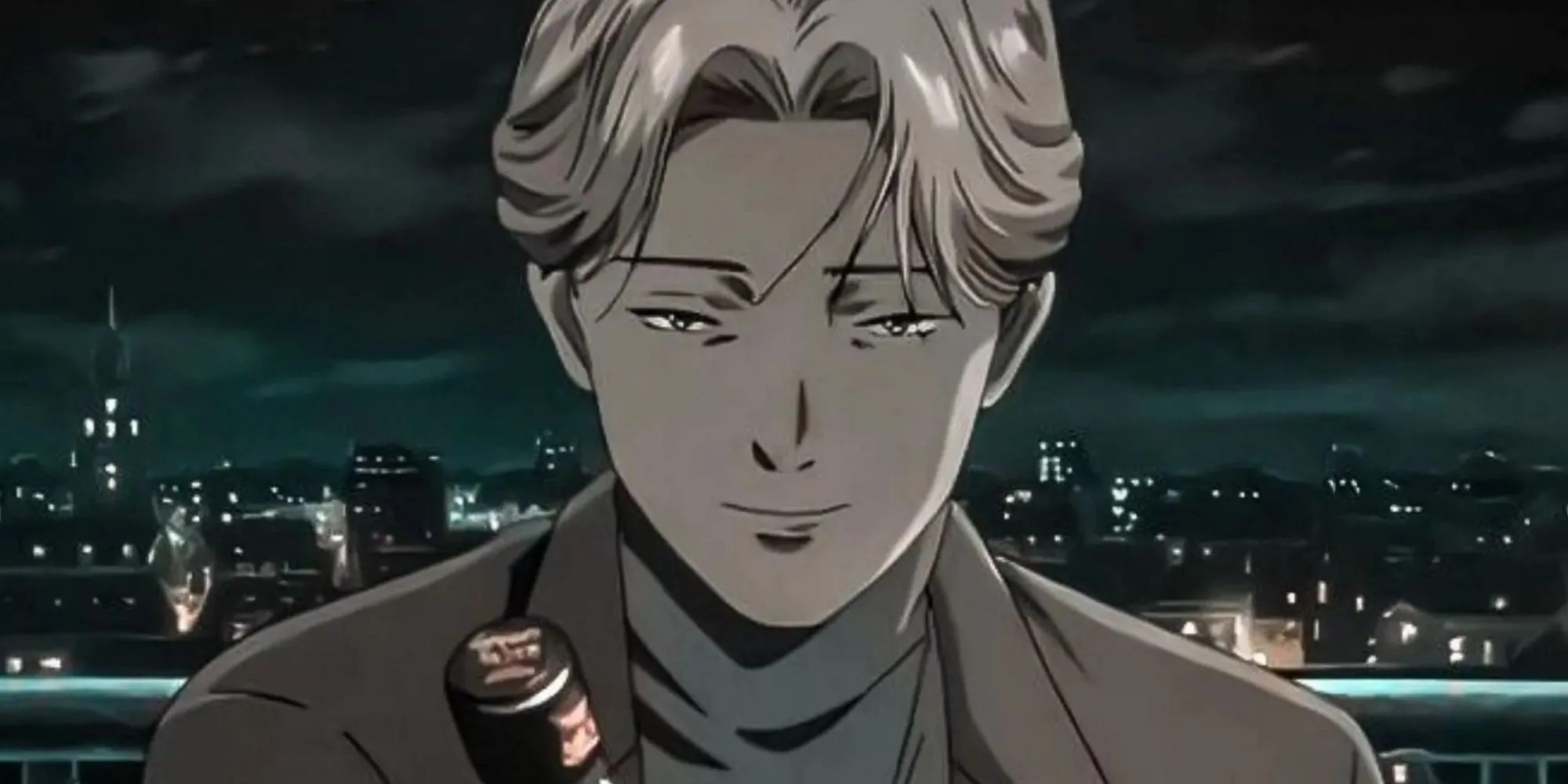 Logo và hình ảnh bác sĩ Tenma cùng Johan Liebert, nhân vật phản diện chính trong bộ anime Monster