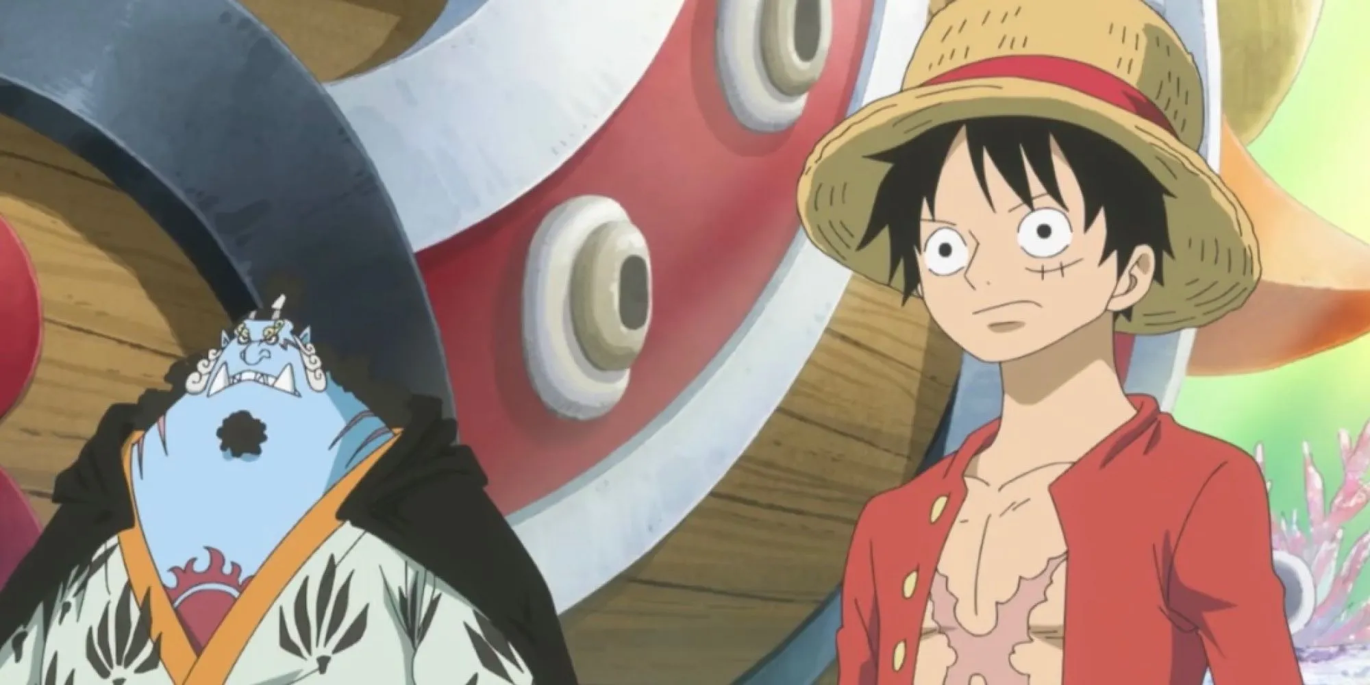 Luffy nói chuyện với Jimbei trên Đảo Người Cá