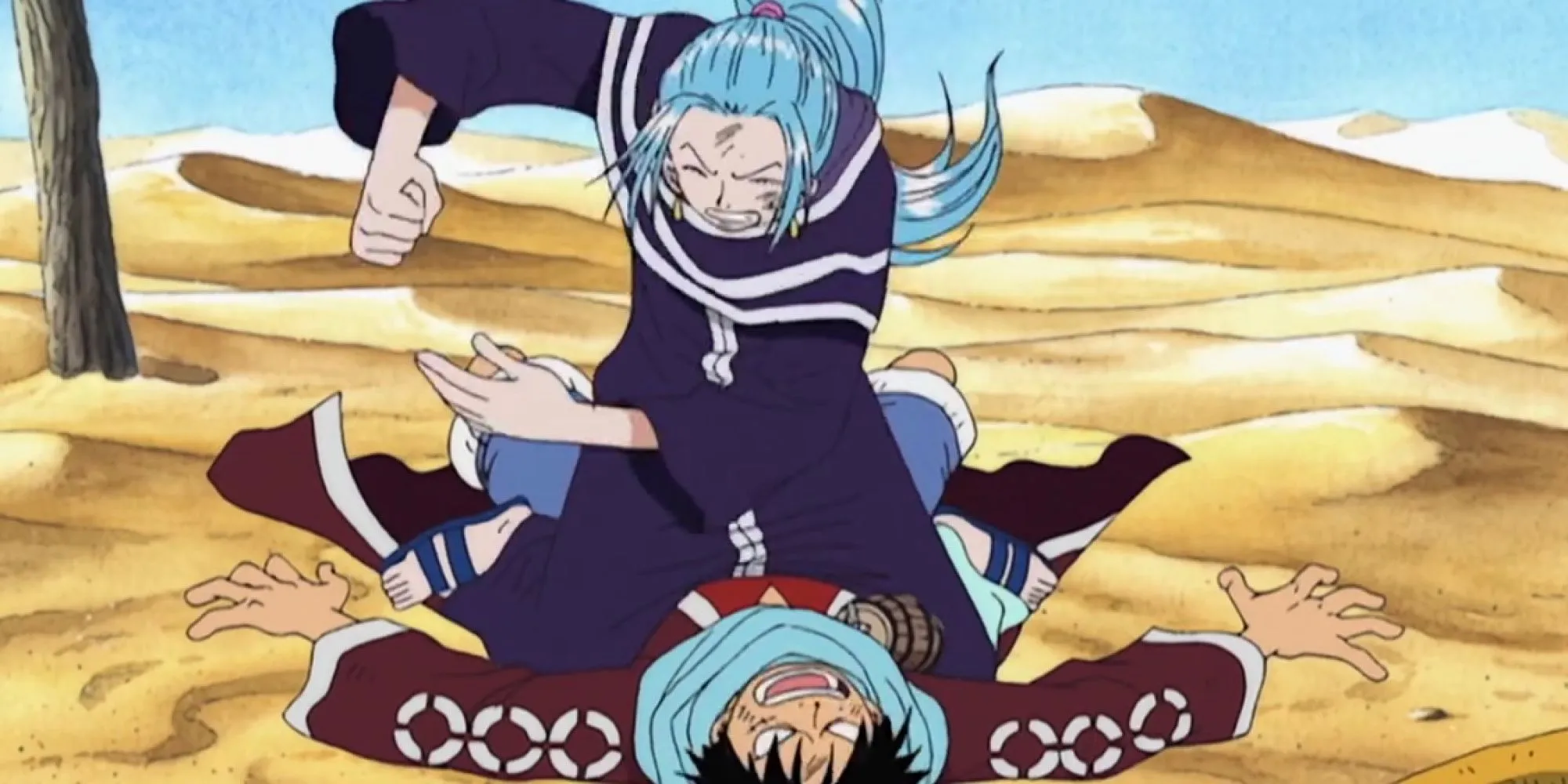 Luffy tranh cãi với Vivi tại Alabasta về sự thật của chiến tranh