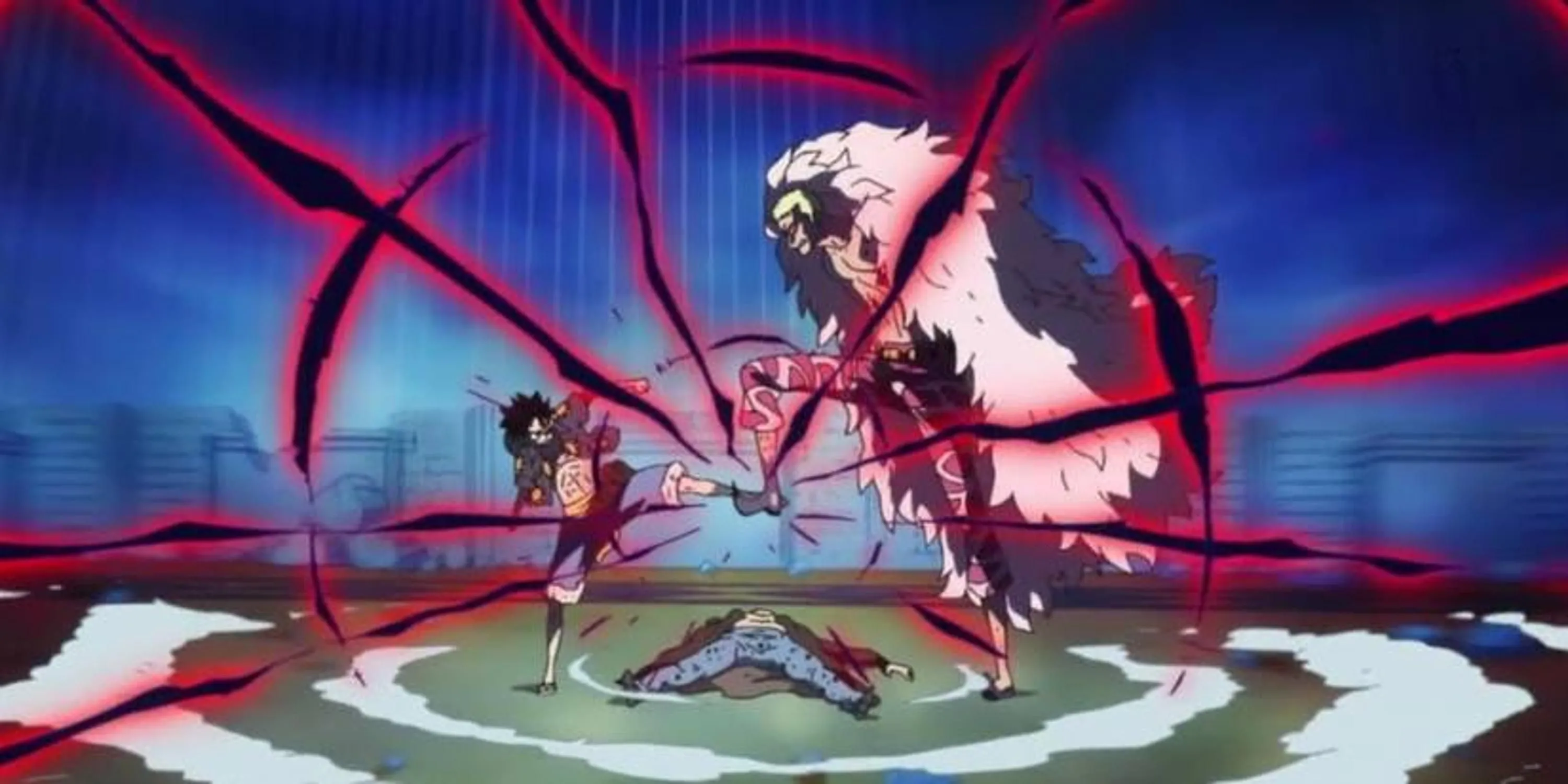 Luffy tung cú King Kong Gun vào Doflamingo tại Dressrosa
