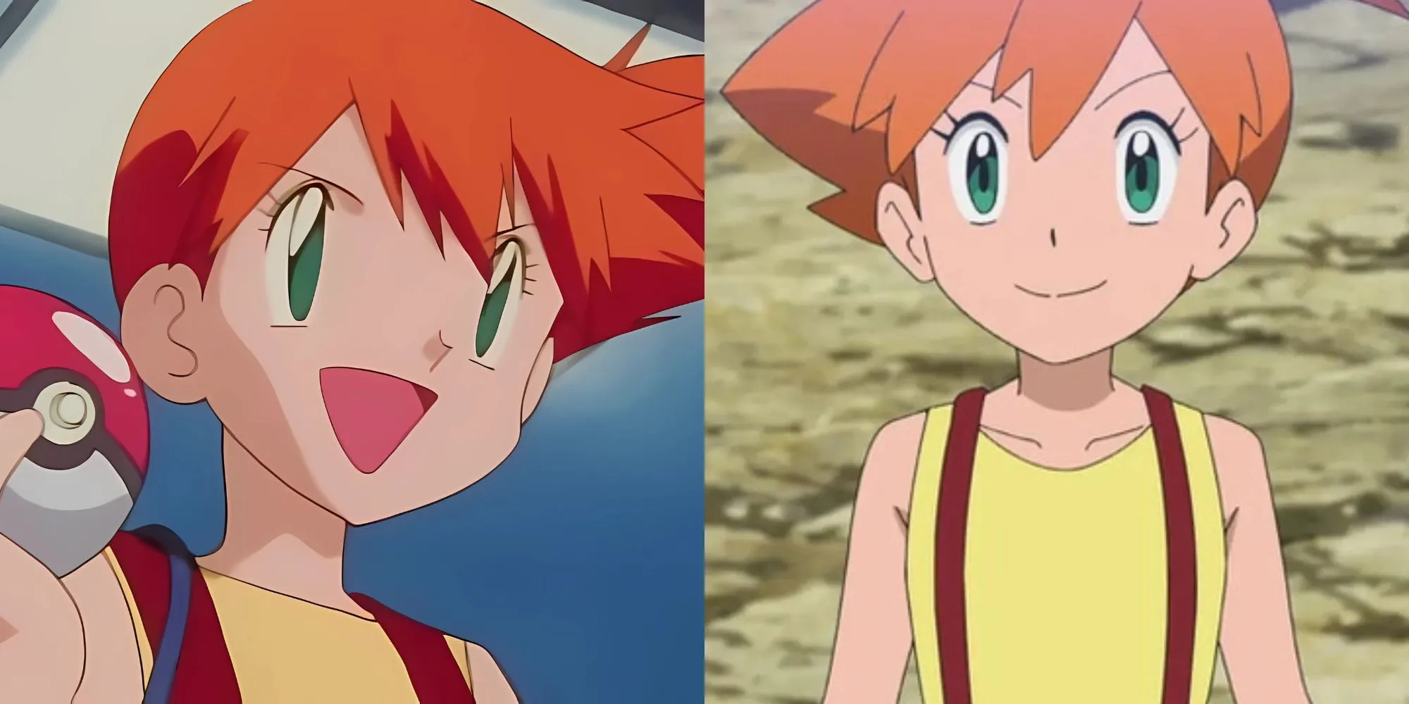 Misty với bộ trang phục đặc trưng và Psyduck, thể hiện sự cá tính và tình bạn