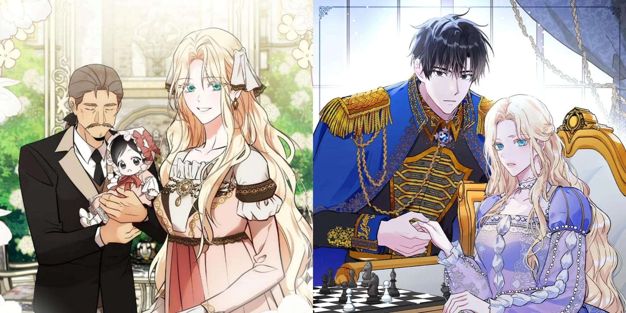 Nữ chính Artezia Rosan từ Manhwa The Villainess Lives Again, với biểu cảm tự tin và trí tuệ, tham gia vào cuộc chiến chính trị.