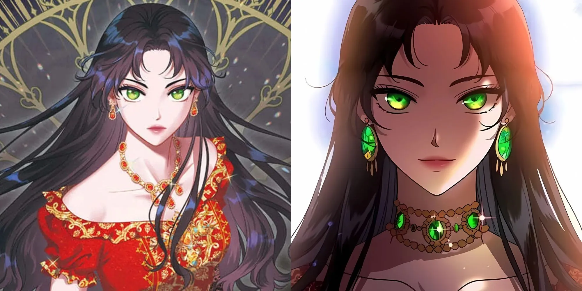 Nữ chính Eris Miserian từ Manhwa Kill the Villainess, với vẻ ngoài u sầu và quyết tâm muốn thoát ly khỏi thế giới truyện.
