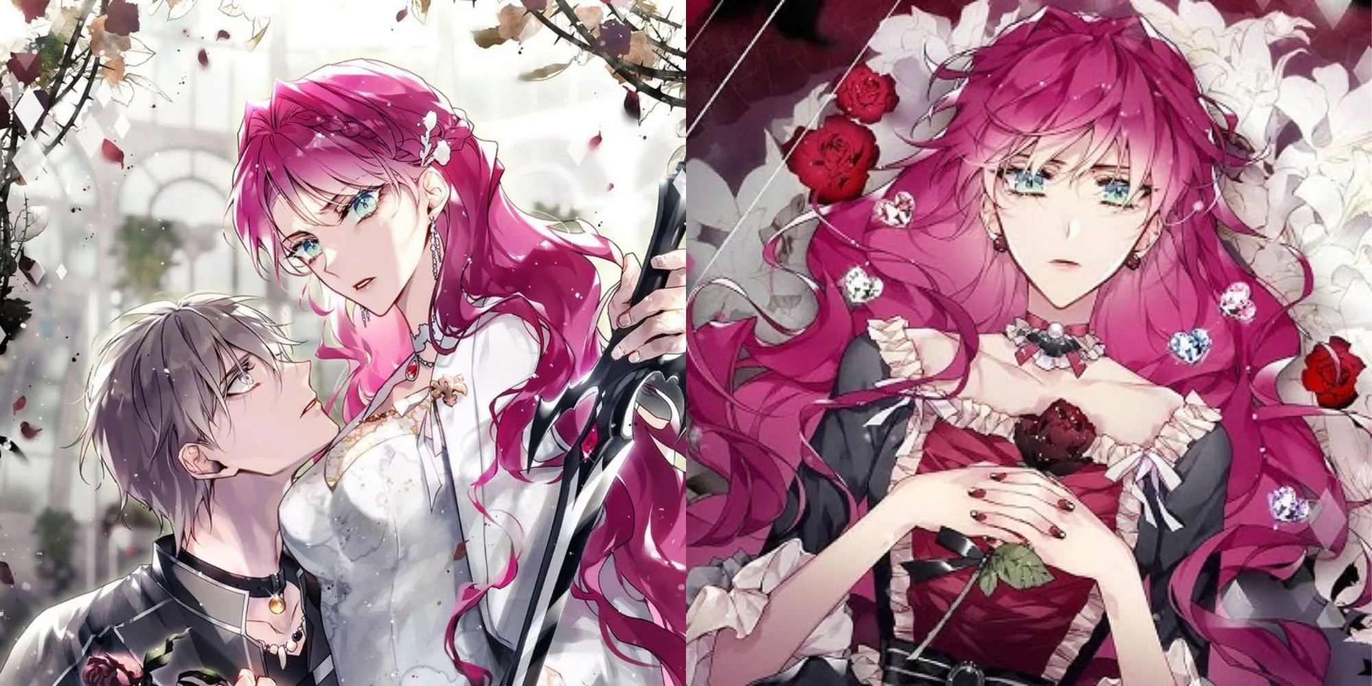 Nữ chính Penelope Eckhart trong trang phục lộng lẫy từ Manhwa Villains Are Destined to Die, thể hiện sự quyết tâm trong thế giới game otome đầy hiểm nguy.