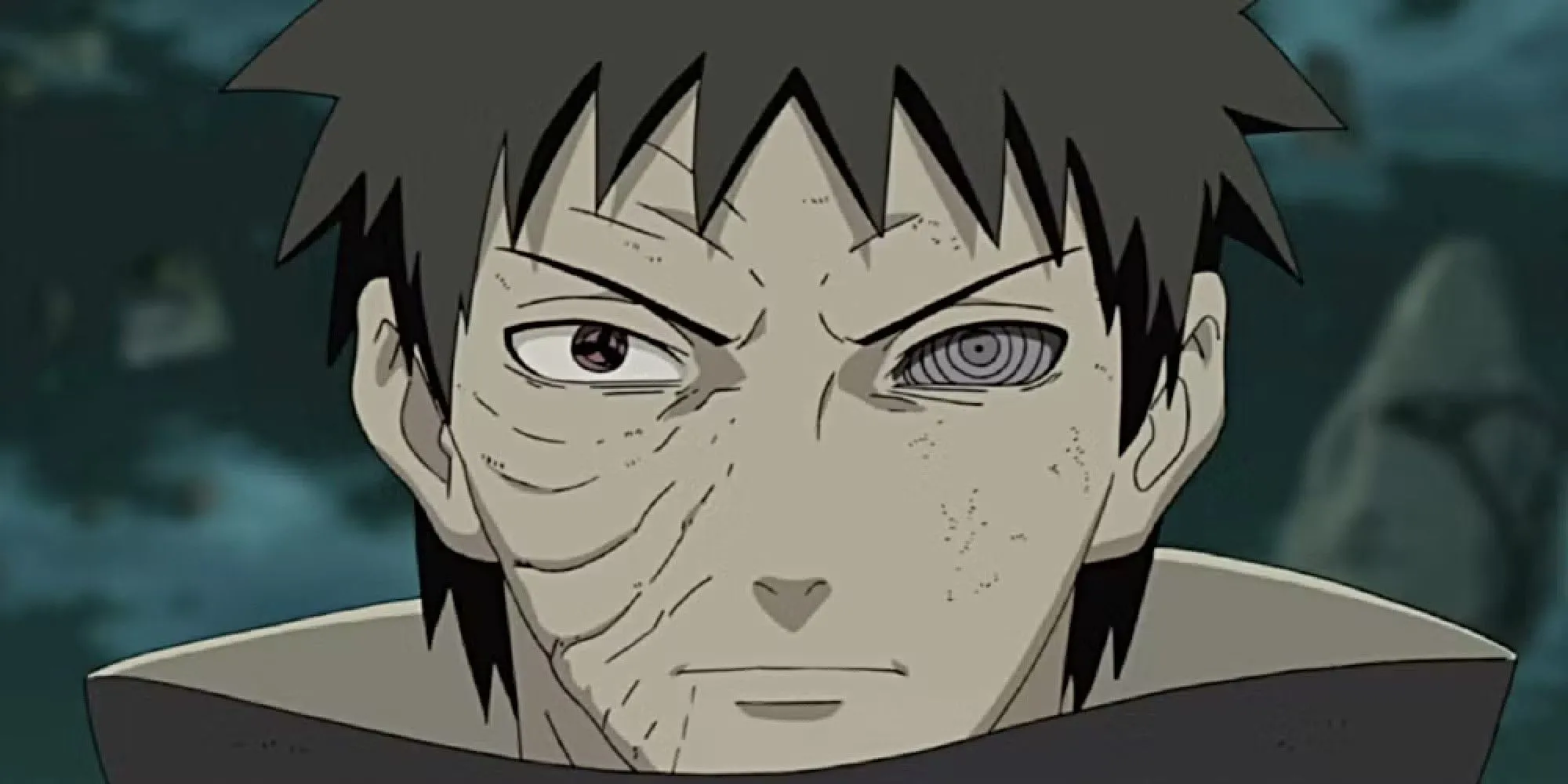 Obito Uchiha với Sharingan và Rinnegan sau khi trở thành Jinchuriki Thập Vĩ
