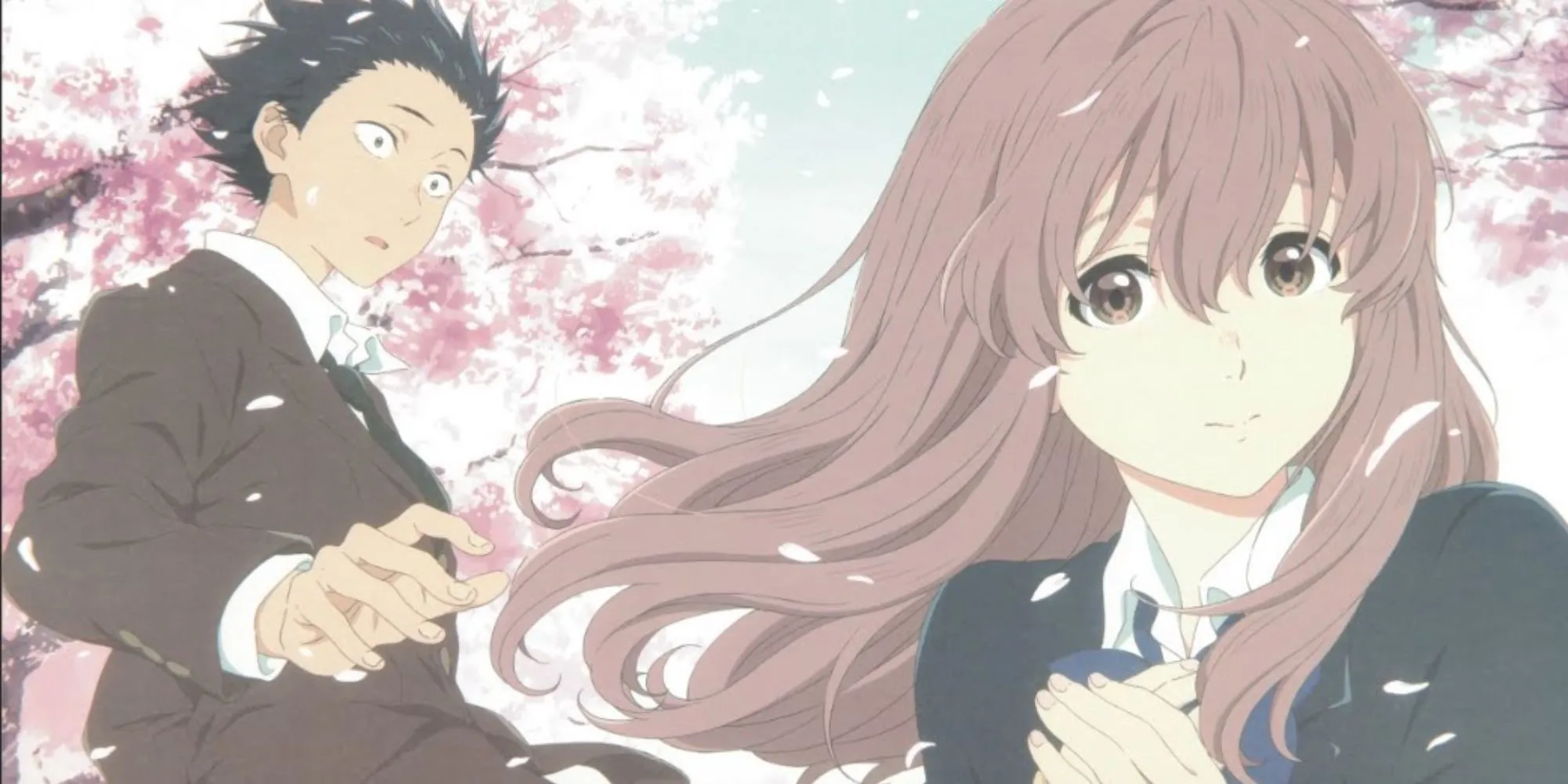 Poster bộ phim anime A Silent Voice (Dáng Hình Thanh Âm) với Shouko Nishimiya và Shoya Ishida