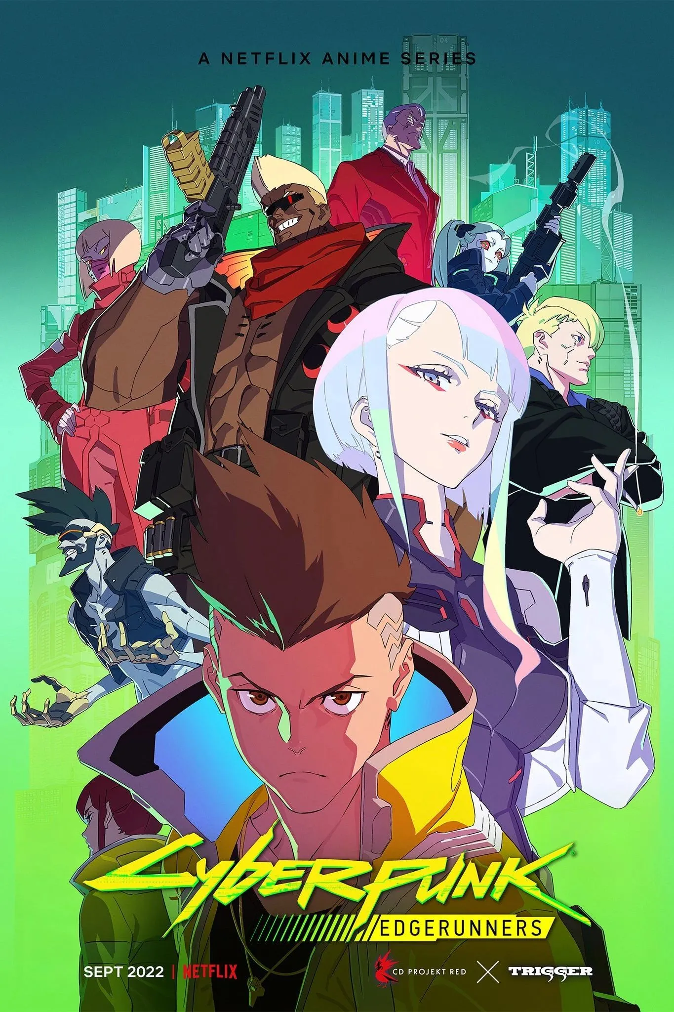Poster chính thức của anime Cyberpunk: Edgerunners từ Studio Trigger