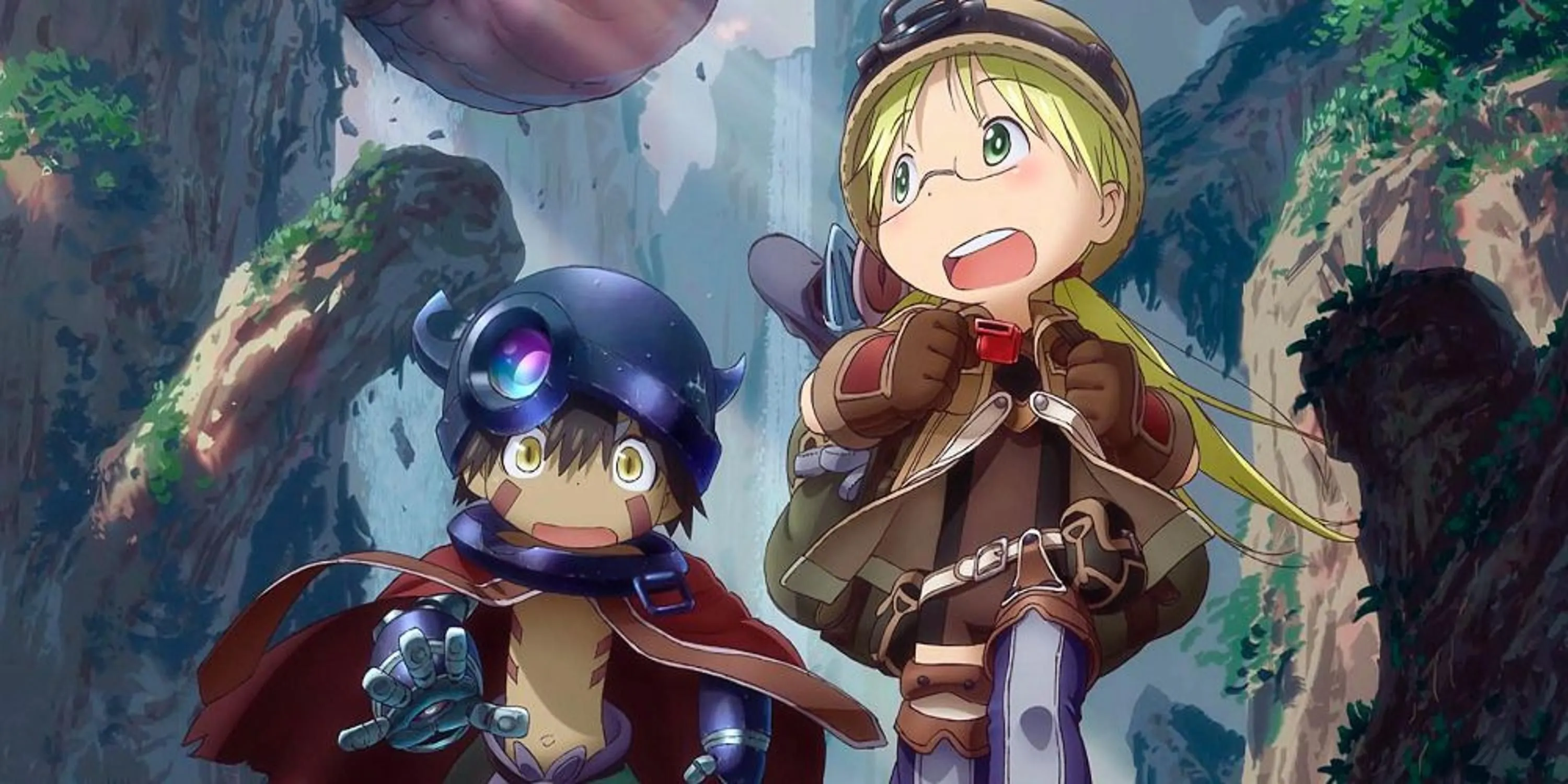 Riko và Reg nhìn xuống vực thẳm trong anime Made In Abyss