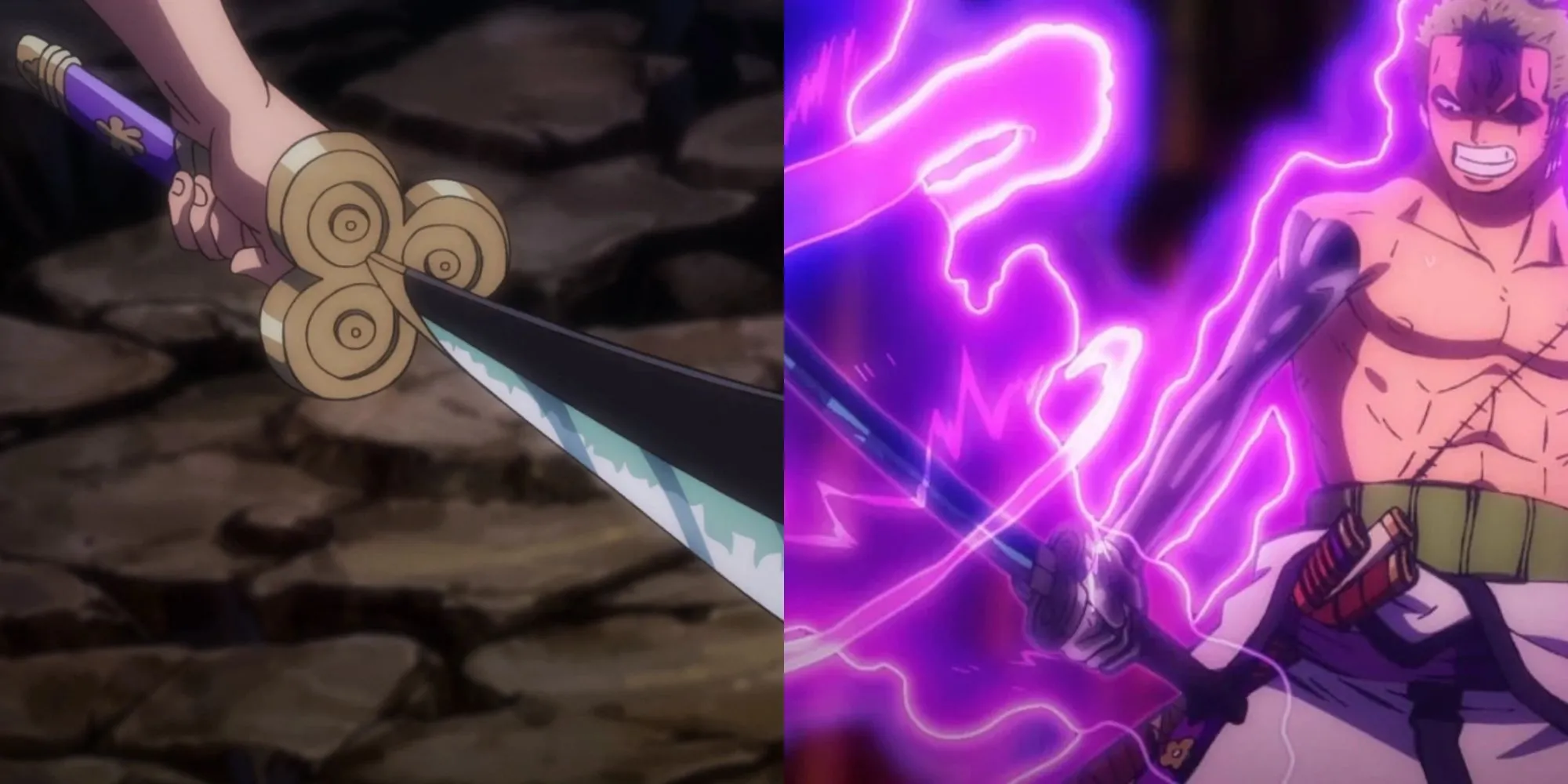 Roronoa Zoro cầm Enma trong trận chiến