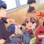 Ryuji và Taiga đối diện nhau trong cảnh cuối phim Toradora!