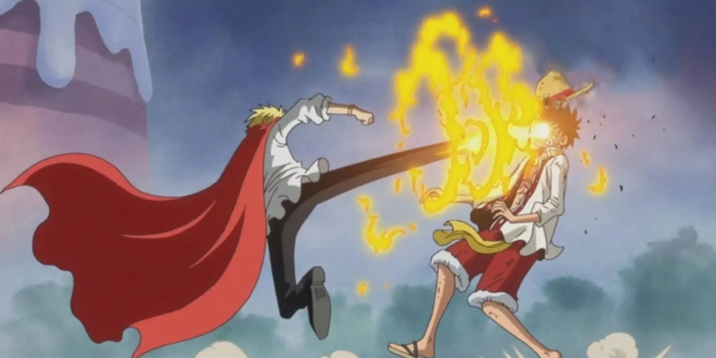 Sanji đá vào mặt Luffy trong trận chiến đầy nước mắt tại Whole Cake Island