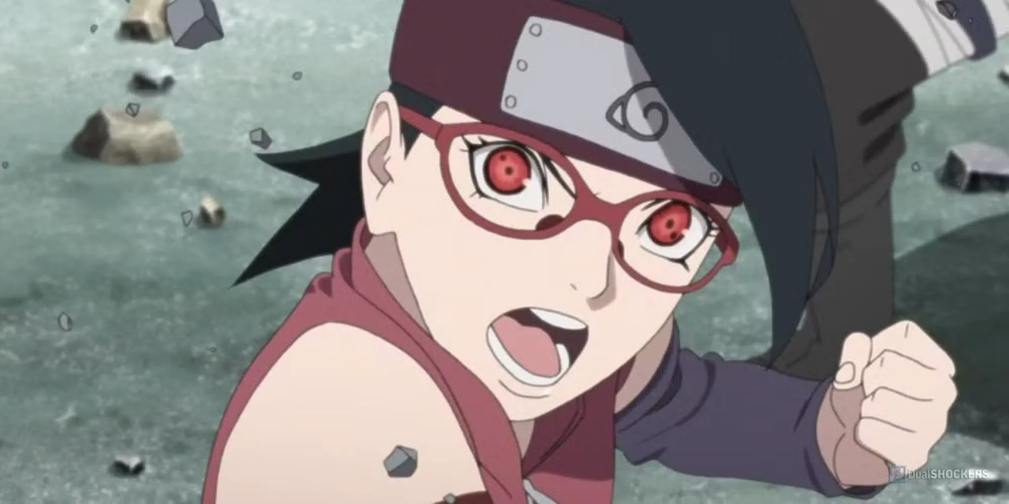 Sarada Uchiha trong series Boruto với Sharingan đã thức tỉnh