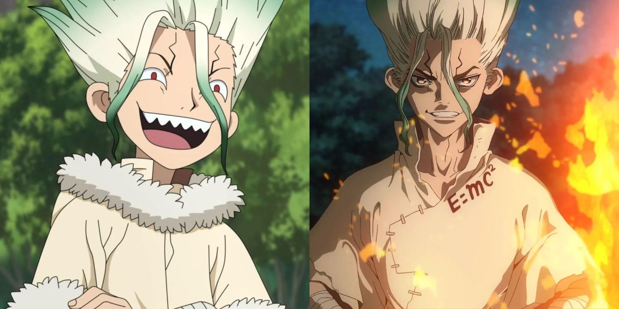 Senku Ishigami với nụ cười tự tin, sẵn sàng tái dựng nền văn minh bằng khoa học trong Dr. Stone