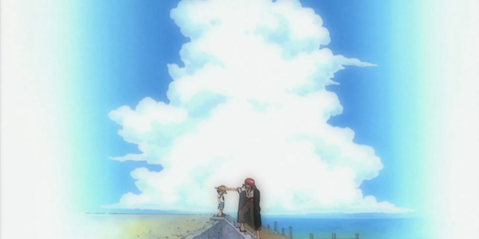 Shanks Tóc Đỏ và Monkey D. Luffy trong One Piece