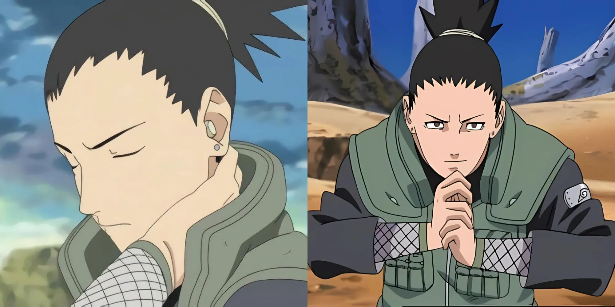 Shikamaru Nara với vẻ mặt 'phiền phức' đặc trưng, đang suy nghĩ chiến thuật trong Naruto