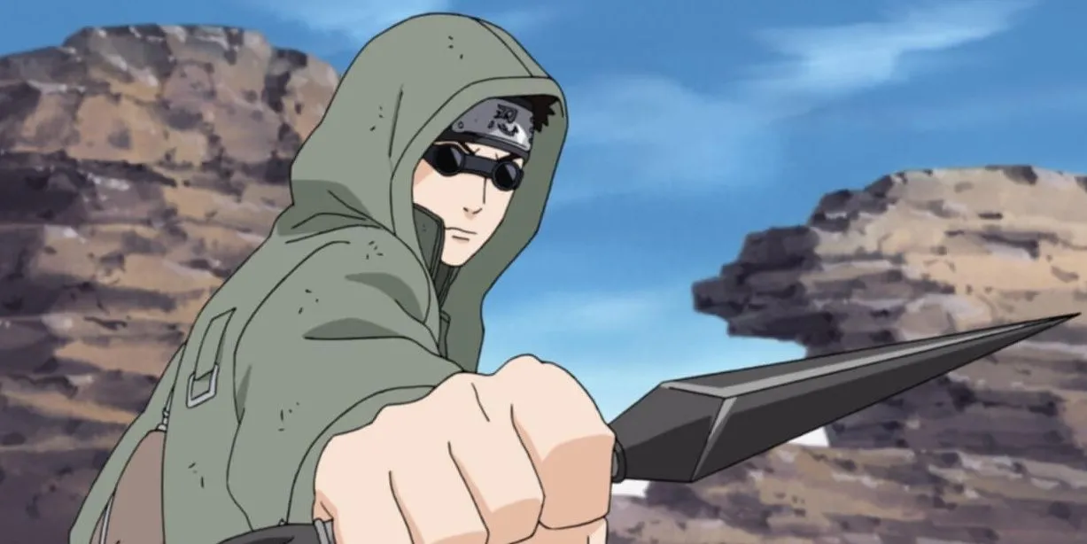 Shino Aburame, thành viên của Đội 8 với khả năng điều khiển côn trùng
