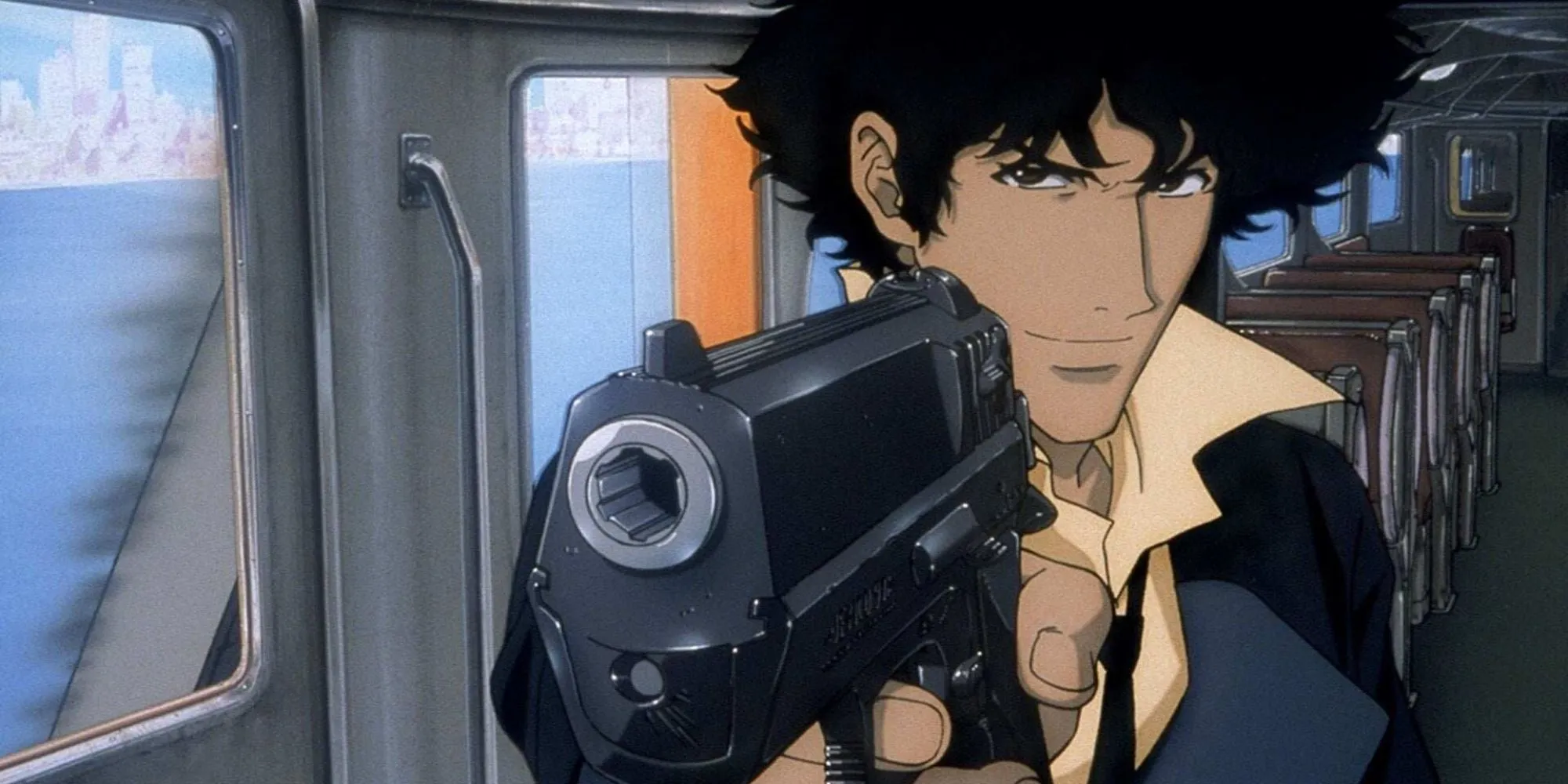 Spike Spiegel, thợ săn tiền thưởng, và liên kết với băng đảng Red Dragon trong Cowboy Bebop
