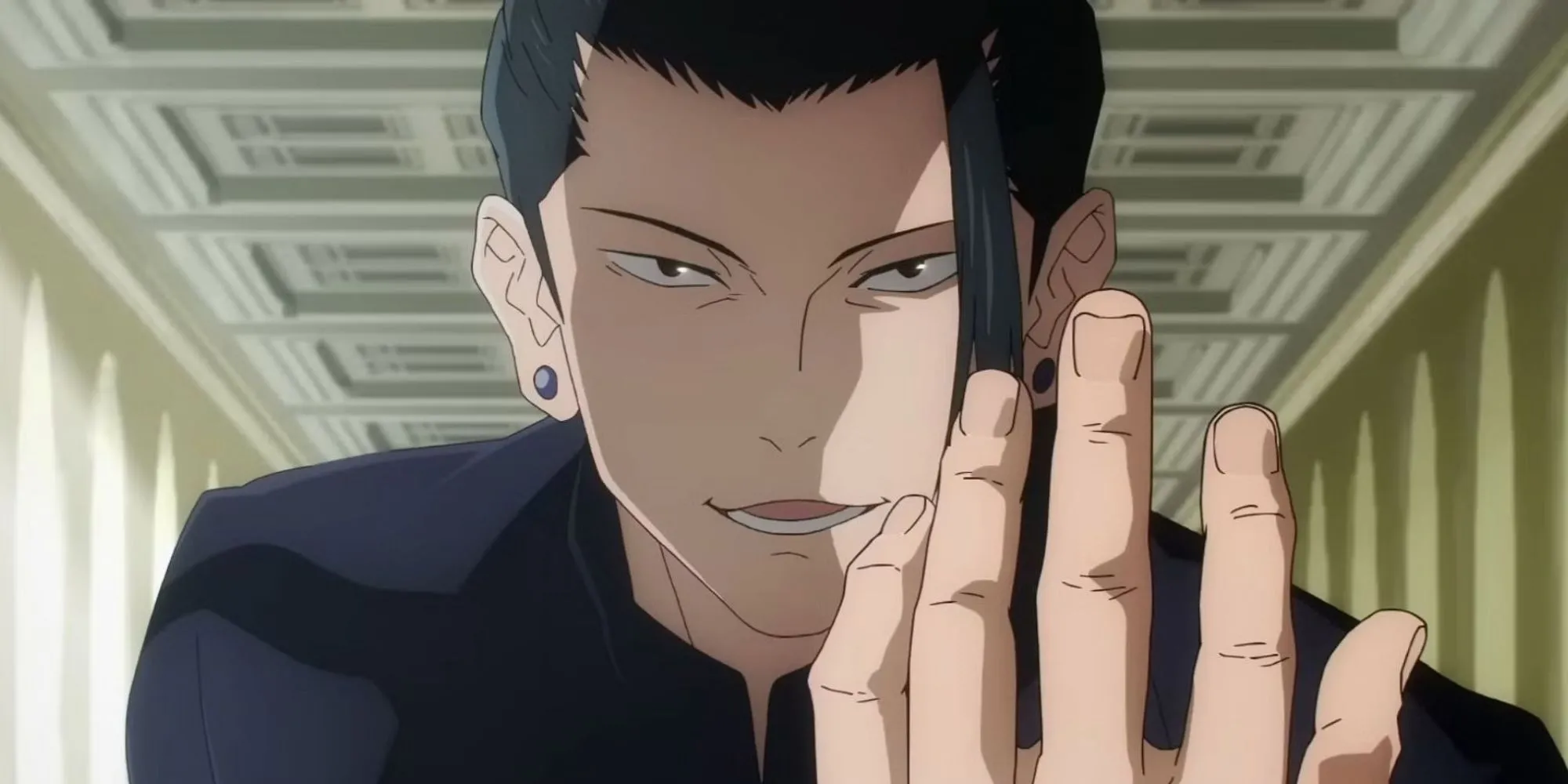 Suguru Geto trong Jujutsu Kaisen với ánh nhìn lạnh lùng