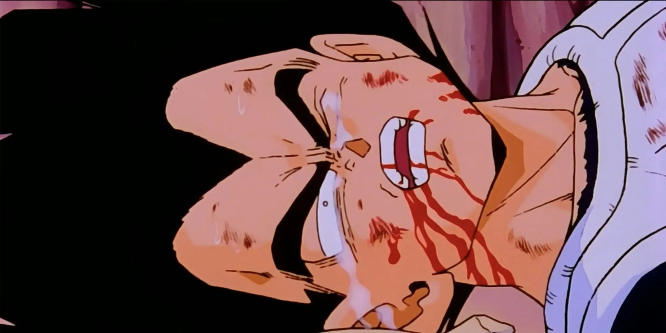 Vegeta hấp hối trên hành tinh Namek, cầu xin Goku đánh bại Frieza và trả thù cho người Saiyan