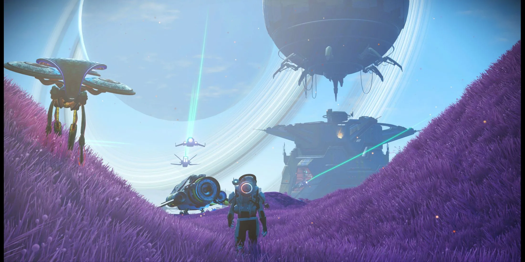 Căn cứ của người chơi và tàu chiến trong vũ trụ No Man's Sky