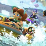 Daisy trong sảnh chờ Mario Kart World, minh họa tính năng còn thiếu trong game