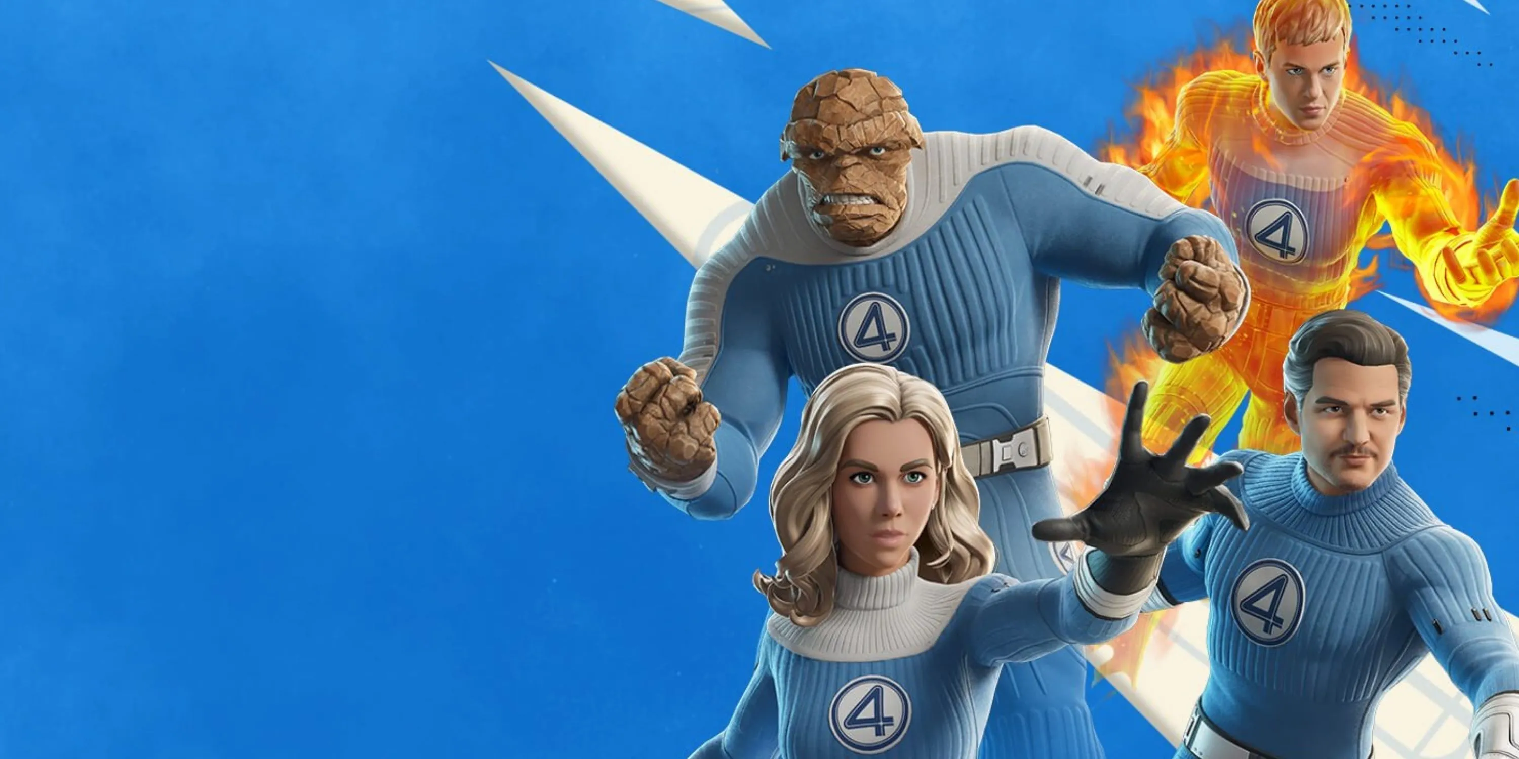 Hình ảnh quảng bá Fantastic Four Cup với logo và 4 thành viên trong game Fortnite