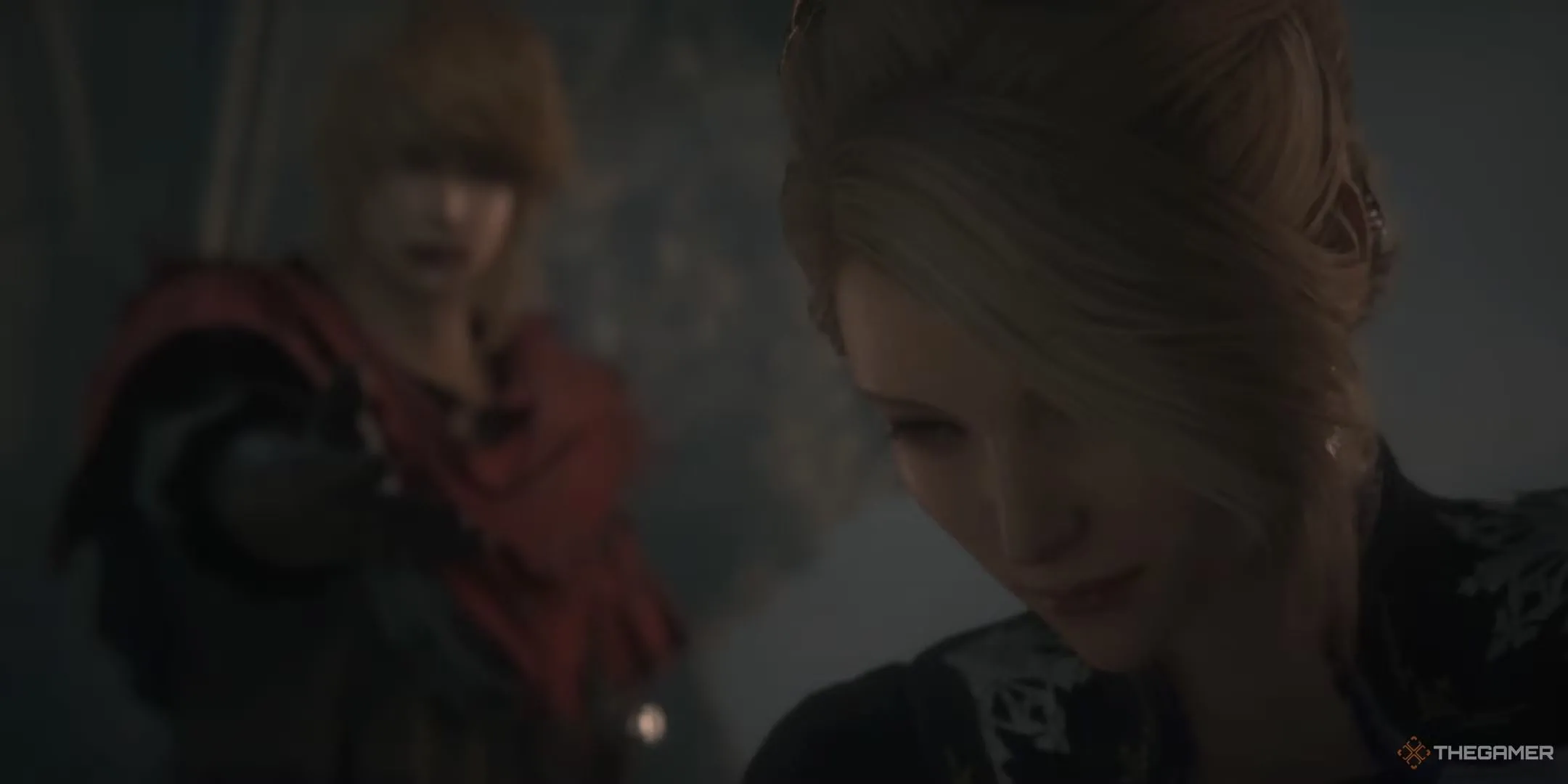 Anabella Rosfield và Joshua trong Final Fantasy XVI, với ánh mắt lạnh lùng của Anabella