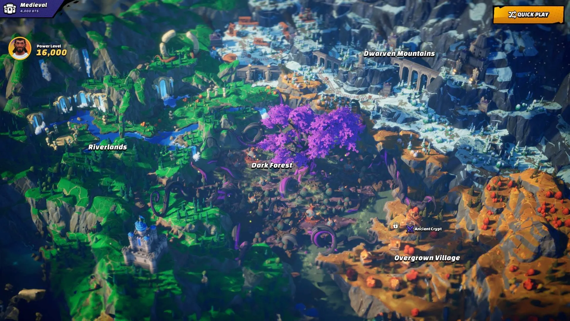 Bản đồ dungeon với màn sương &quot;tangle&quot; đang được khám phá và dọn sạch trong Out of Time.