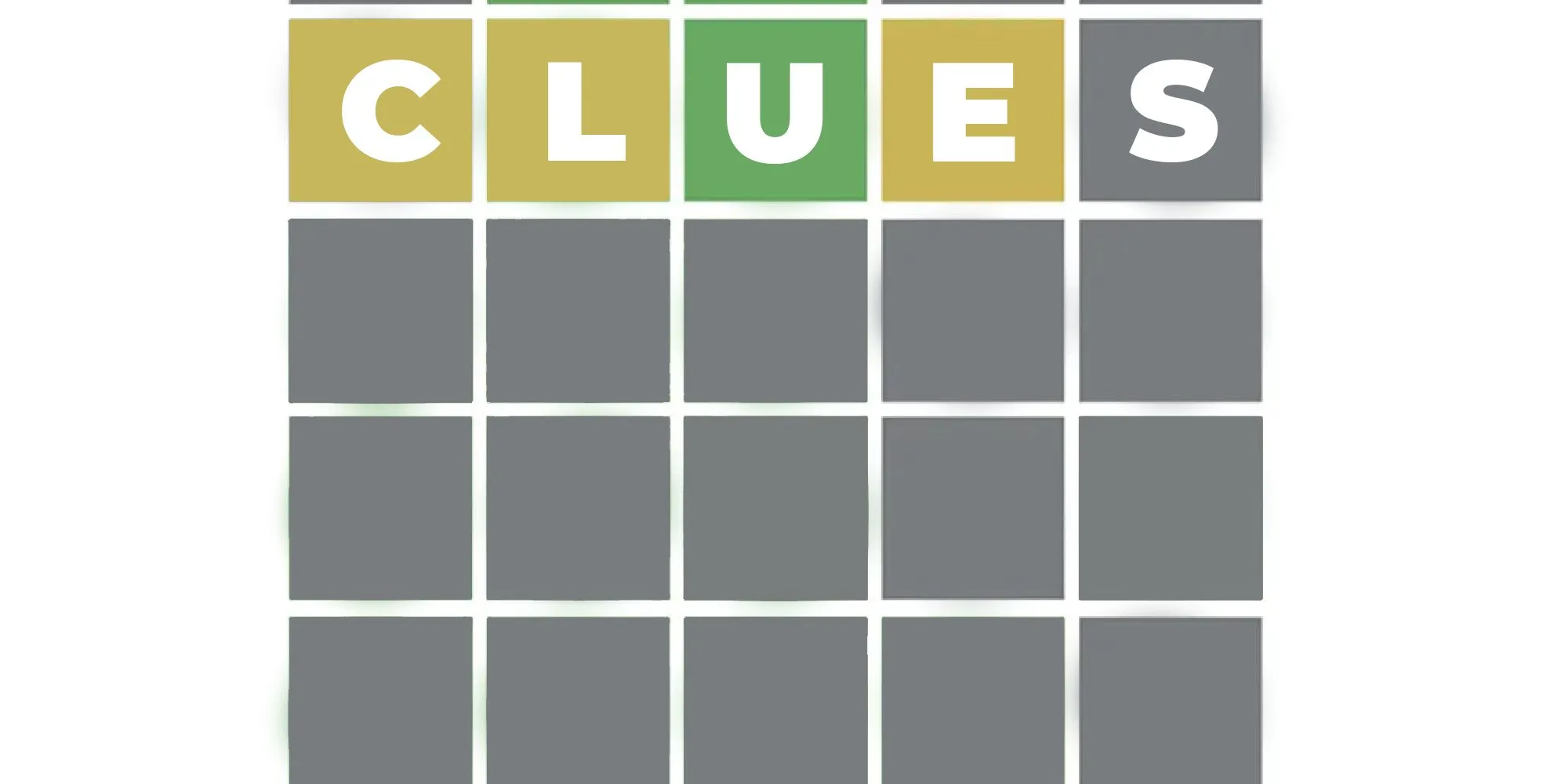 Bảng giải đố Wordle với dòng chữ &quot;CLUES&quot; thể hiện các gợi ý tổng quan về từ.