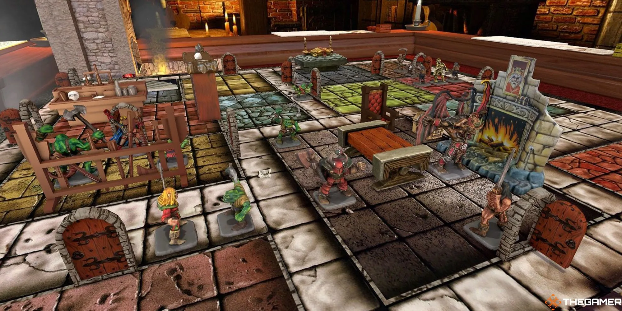 Board game HeroQuest với các nhân vật và quái vật trong hầm ngục, biểu tượng của dòng game phiêu lưu giả tưởng