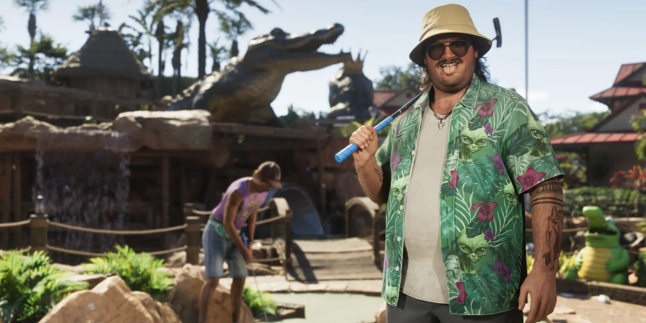 Cal Hampton chơi mini-golf, một trong những chi tiết đời thường ấn tượng trong thế giới Grand Theft Auto 6.