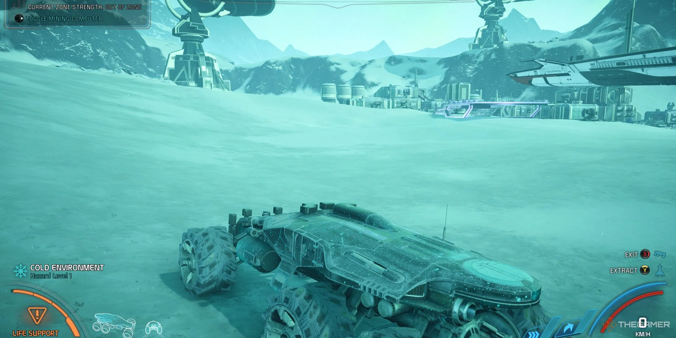 Chiếc xe Nomad khám phá hành tinh Voeld băng giá trong Mass Effect: Andromeda, tựa game từng gây tranh cãi của BioWare.