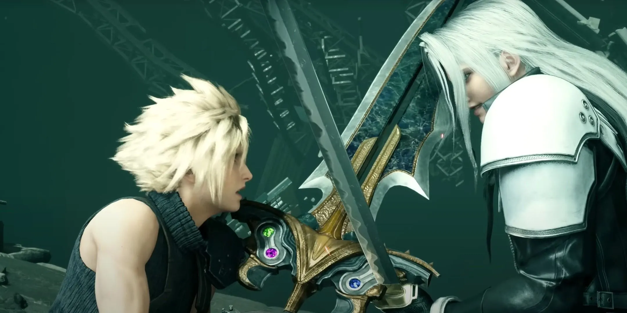 Cloud đối đầu với Sephiroth trong Final Fantasy 7 Remake