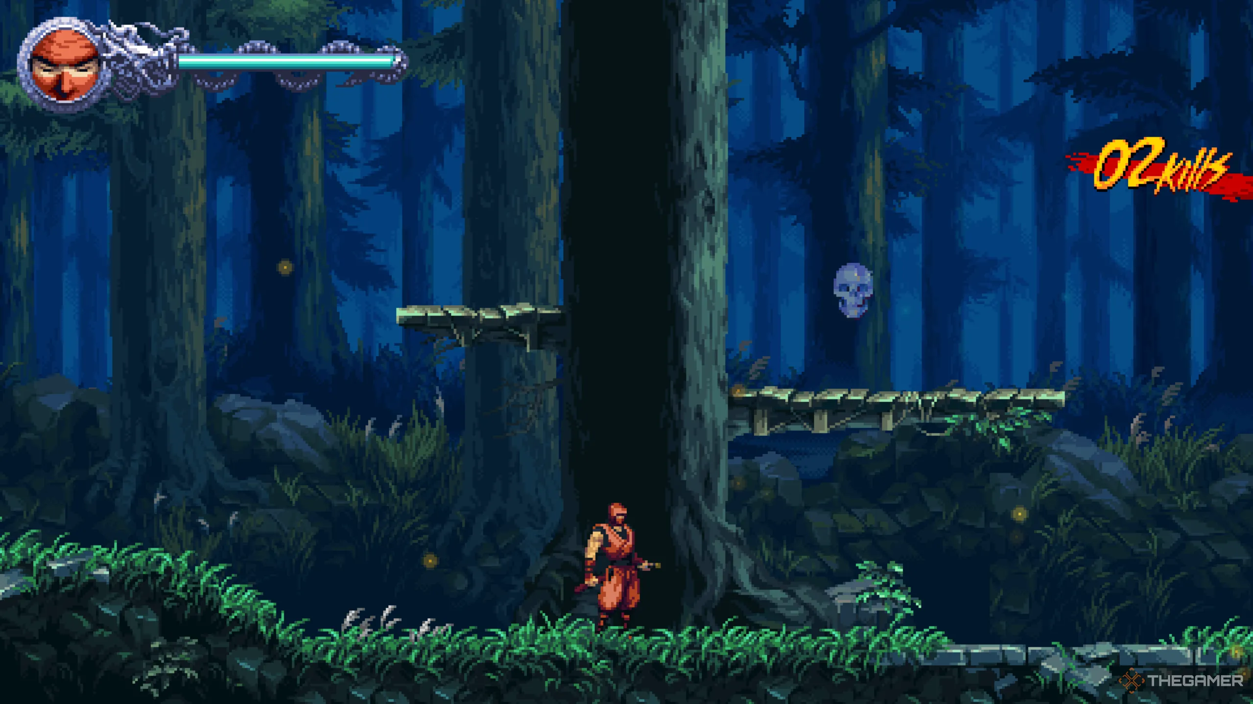 Crystal Skull thứ hai nằm trên bục cao, gần kẻ địch Samurai mới xuất hiện trong Ninja Gaiden: Ragebound