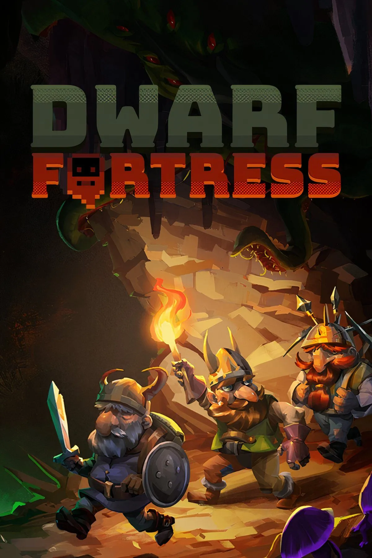 Giao diện đồ họa ASCII độc đáo của Dwarf Fortress hiển thị một pháo đài lùn